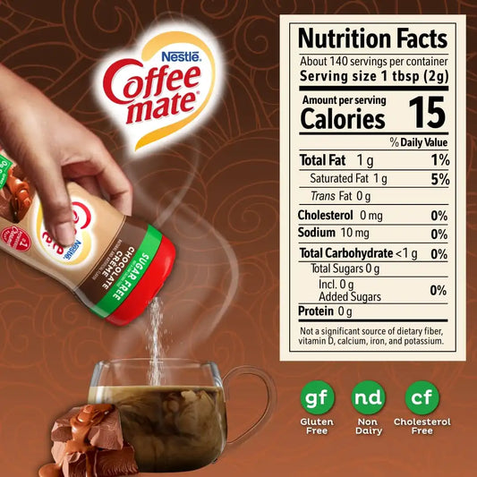 Nestle Coffee mate Chocolate Creme Sugar Free Powder | Coffee Creamer | Pack of 6
