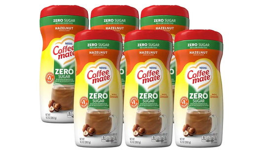 Coffee-Mate Coffee Creamer Zero Sugar Hazelnut, Pack of 6 (10.2 Ounce)