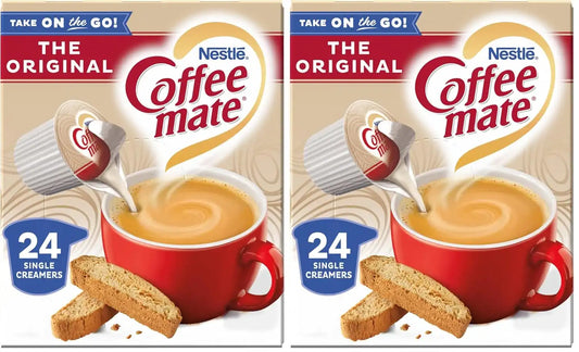 Nestle Coffee Mate Creamer Cups Gluten and Lactose Free Non Dairy 24 Count Pack (Pack of 2)